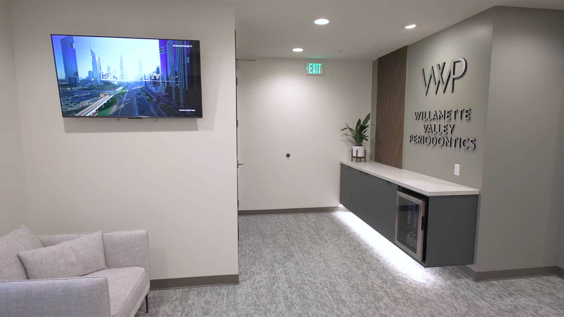 The waiting room at Willamette Valley Periodontics.